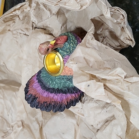 Nib Set Of 2 Autumn Accents Polyresin Turkey candle holder Thanksgiving Harvest - Picture 5 of 5